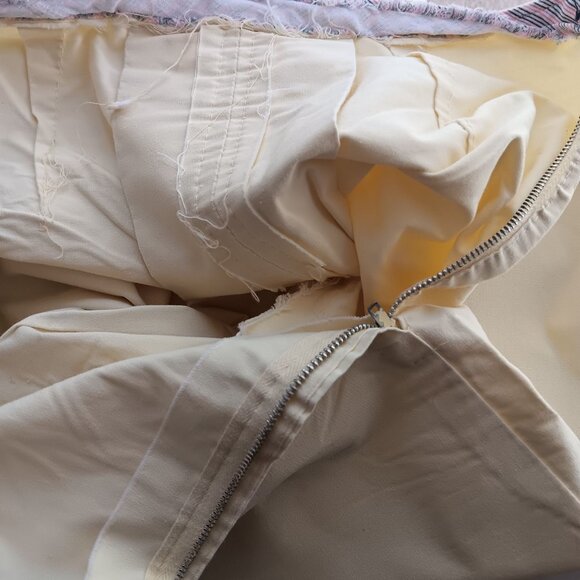 25" Vintage 1970's Womens Skirt COUNTRY YELLOW Taper COTTON BLEND Skort Shorts - Picture 9 of 9